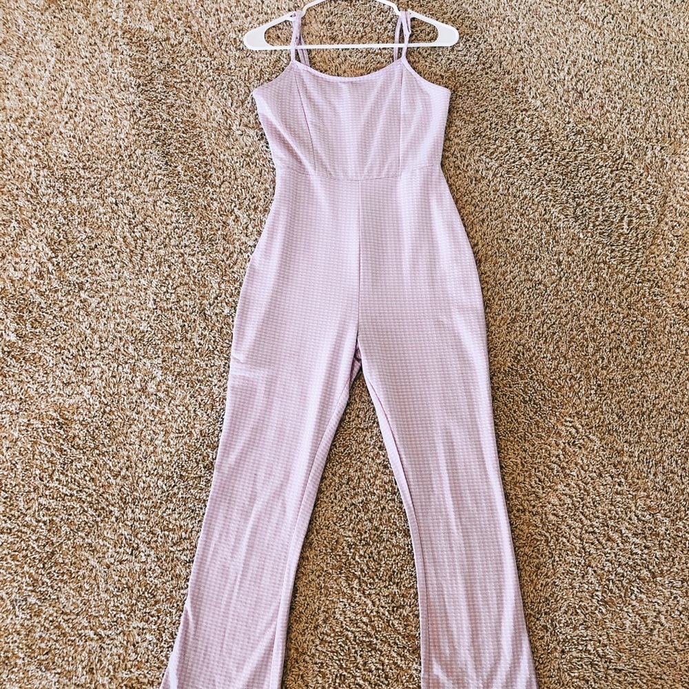 Light Purple Checkered Jumpsuit